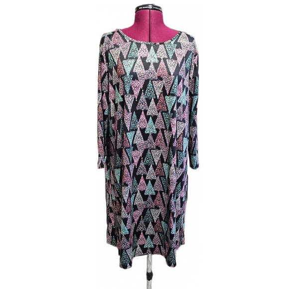 Dress Works Christms Holoday Shift Dress Women's Small 3/4 Sleeve Stretch NWT - Picture 3 of 16